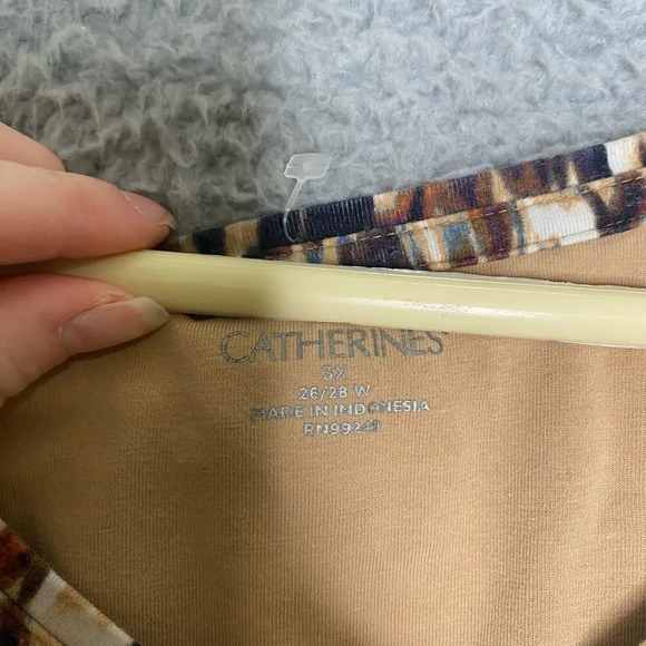 Catherines womens abstract animal print stretch casual tshirt soft 3X - Picture 5 of 10